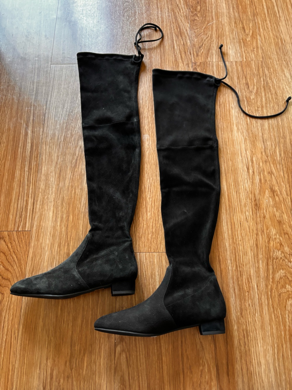 Stuart Weitzman Black Suede Over-the-Knee Boots